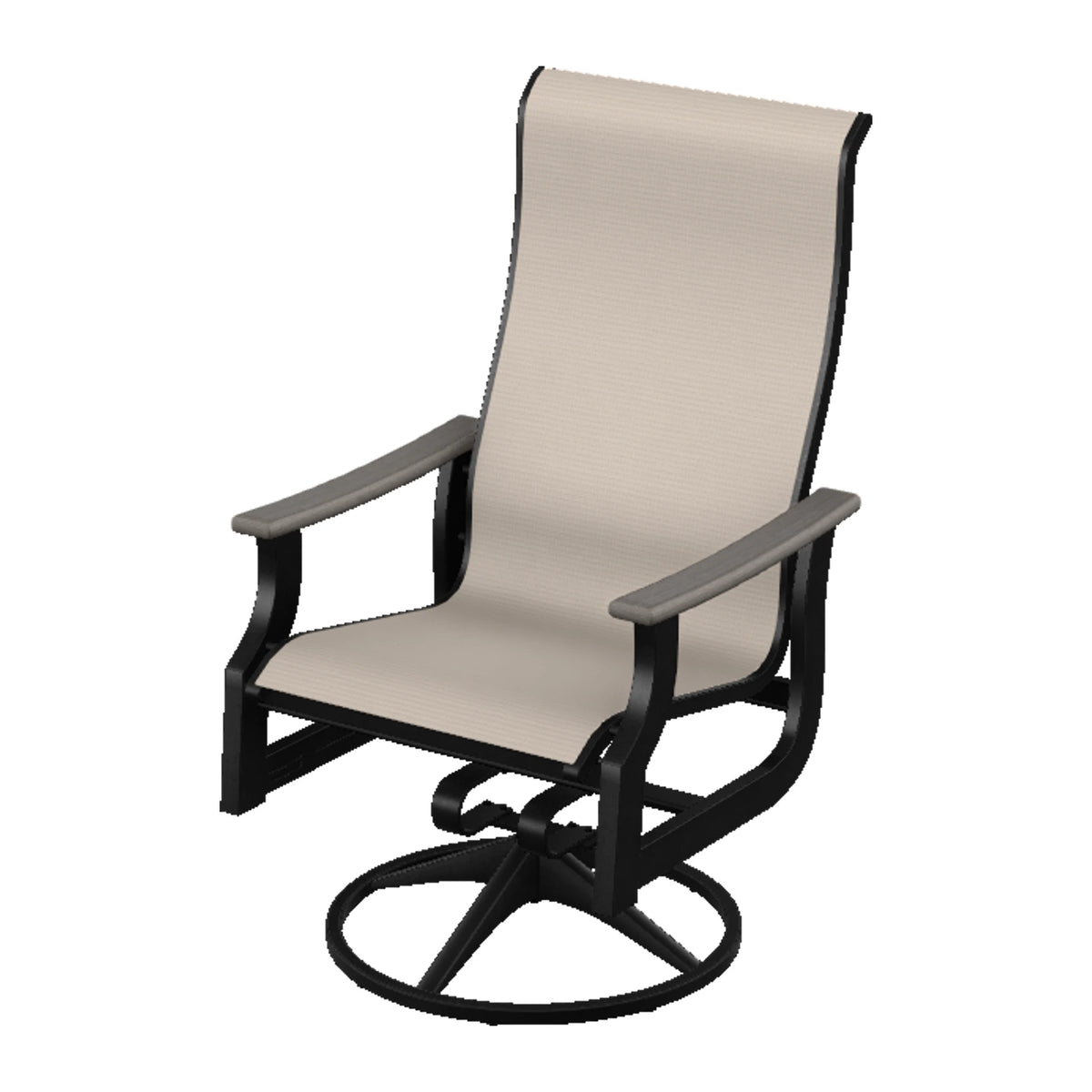 St. Catherine Sling Supreme Height Swivel Rocker — Black MGP / Boardwalk Accents