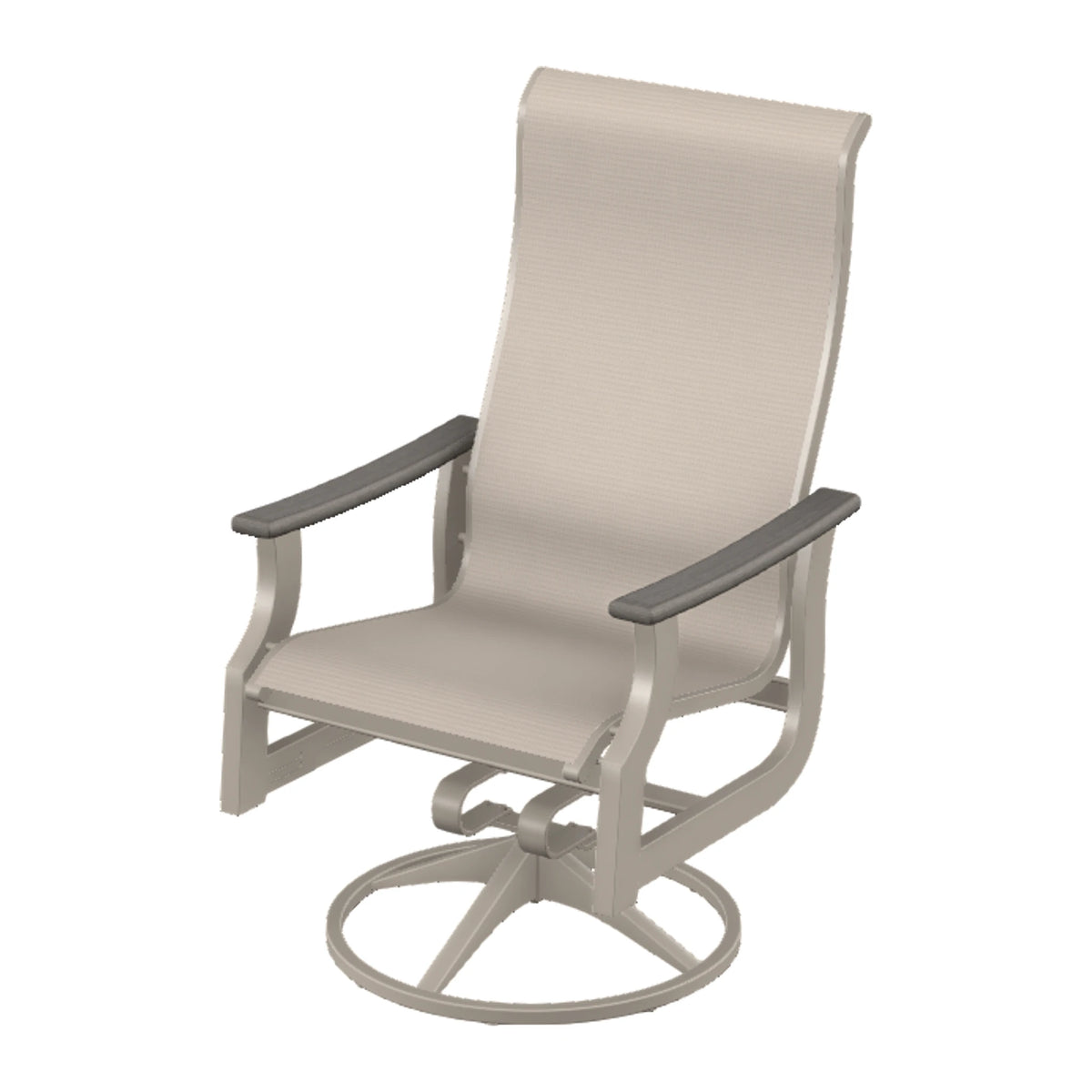 St. Catherine Sling Supreme Height Swivel Rocker — Warm Grey MGP / Boardwalk Accents