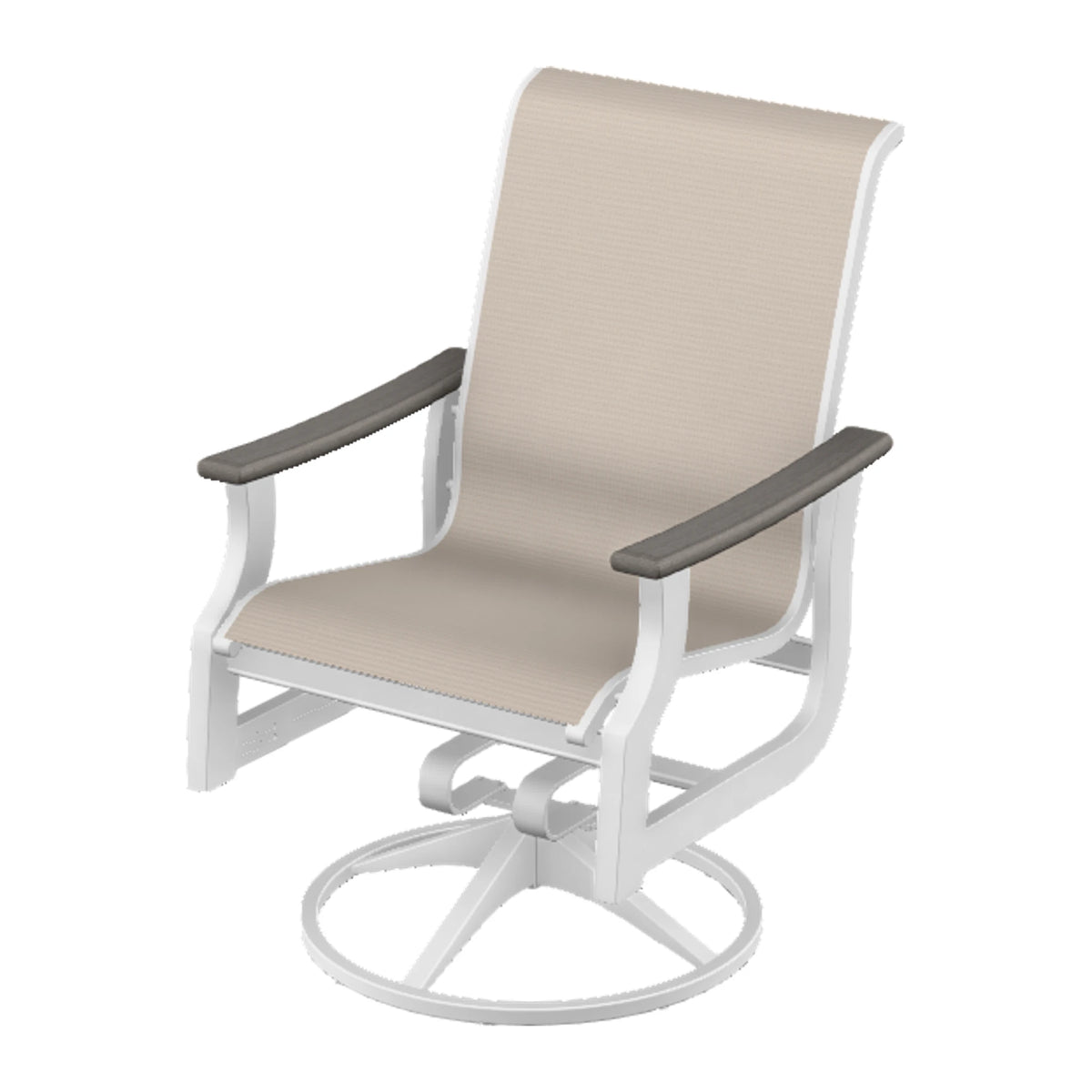 St. Catherine Sling Swivel Rocker — Snow MGP / Boardwalk Accents