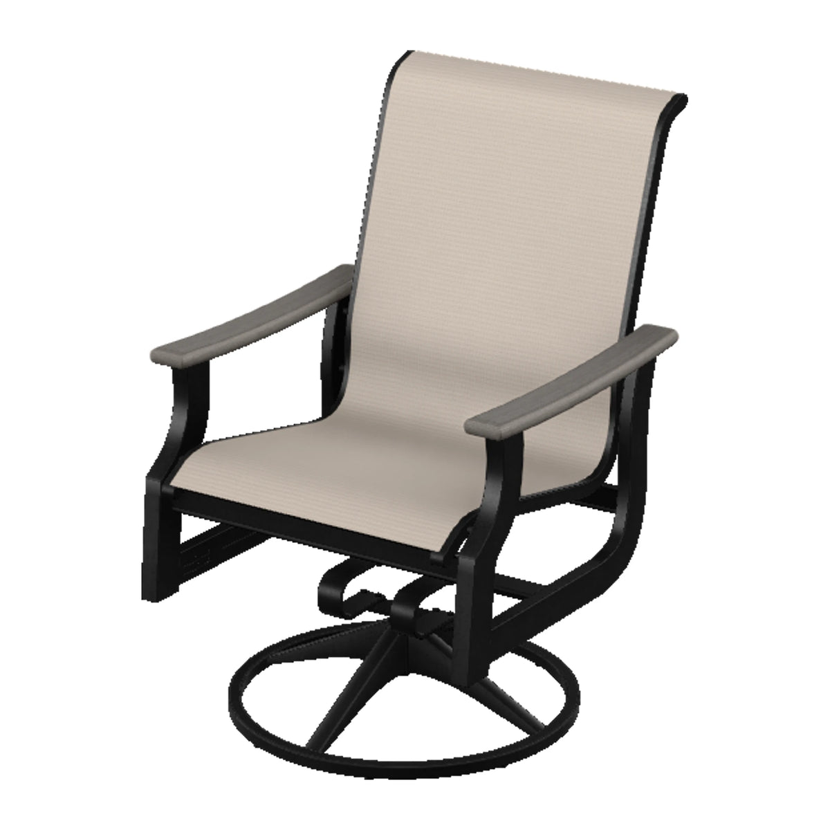 St. Catherine Sling Swivel Rocker — Black MGP / Boardwalk Accents