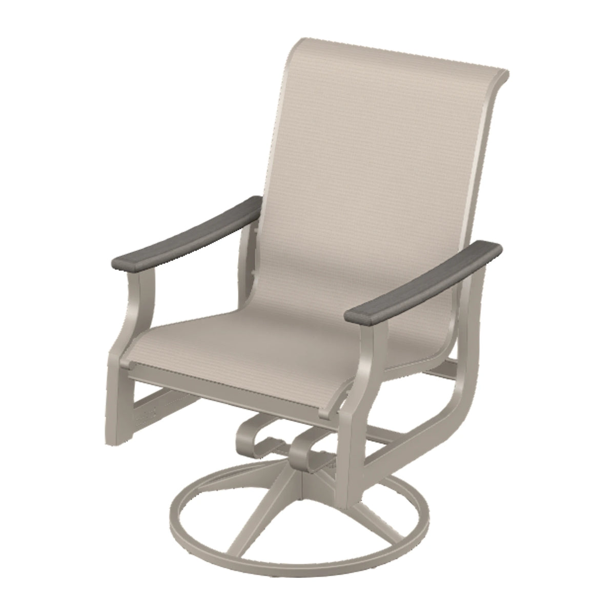 St. Catherine Sling Swivel Rocker — Warm Grey MGP / Boardwalk Accents