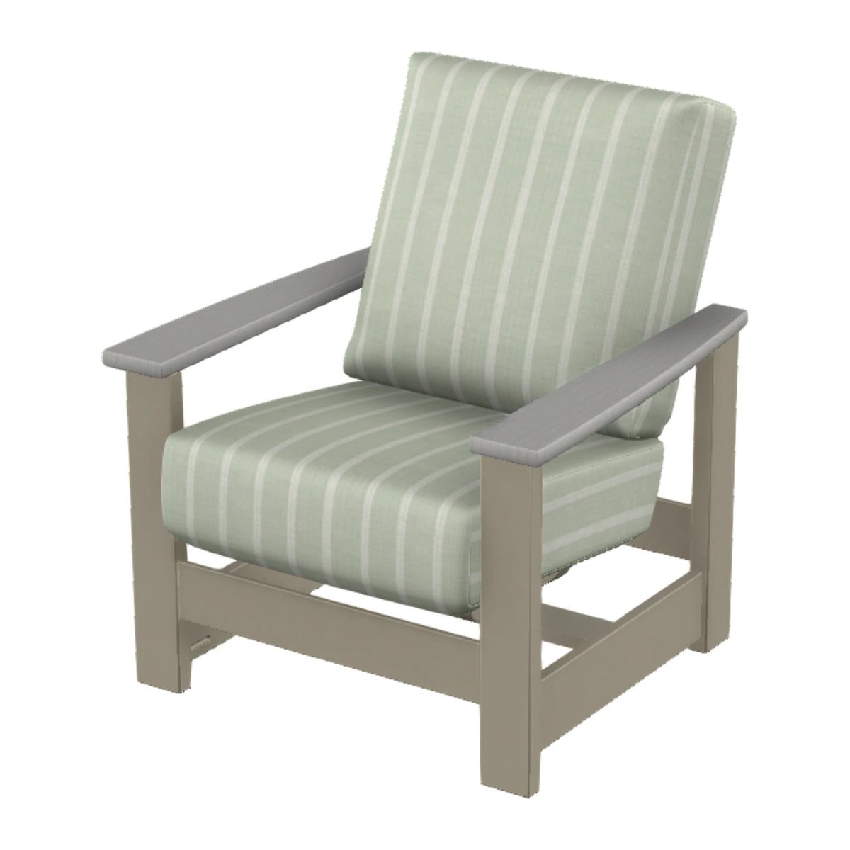 Leeward Cushion Armchair w/ Hidden Motion — Storm MGP / Cape Grey Accents