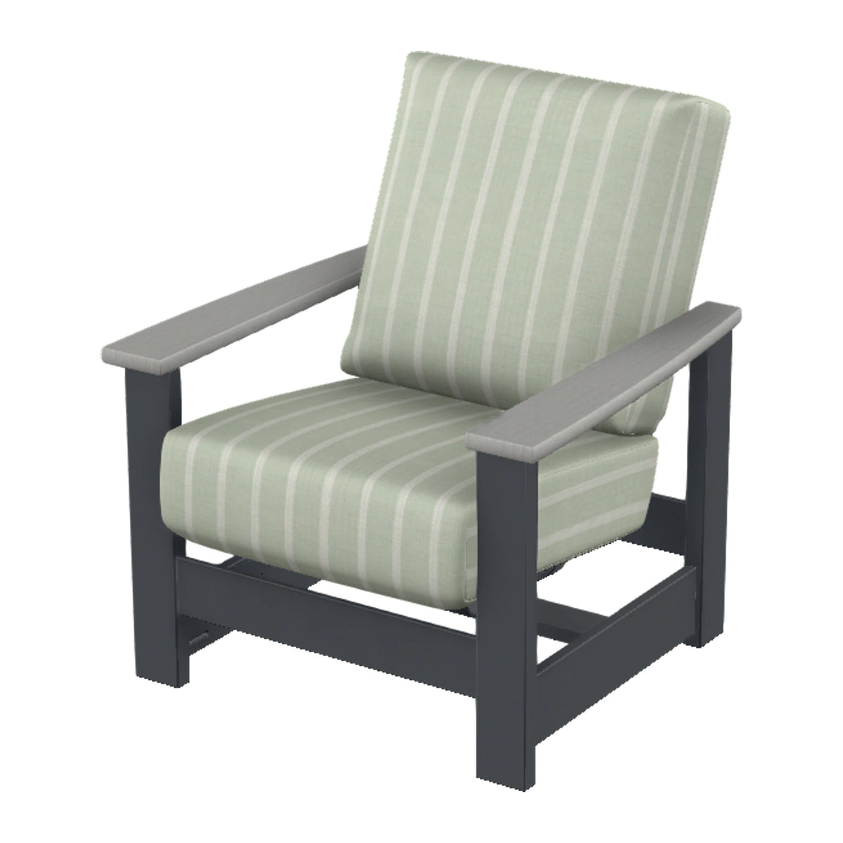 Leeward Cushion Armchair w/ Hidden Motion — Classic Graphite MGP / Cape Grey Accents
