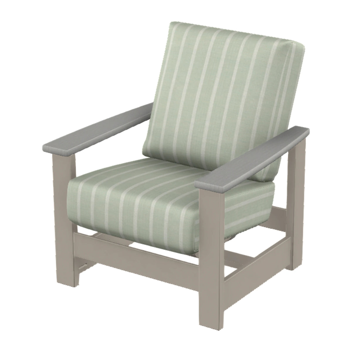 Leeward Cushion Armchair w/ Hidden Motion — Warm Grey MGP / Cape Grey Accents