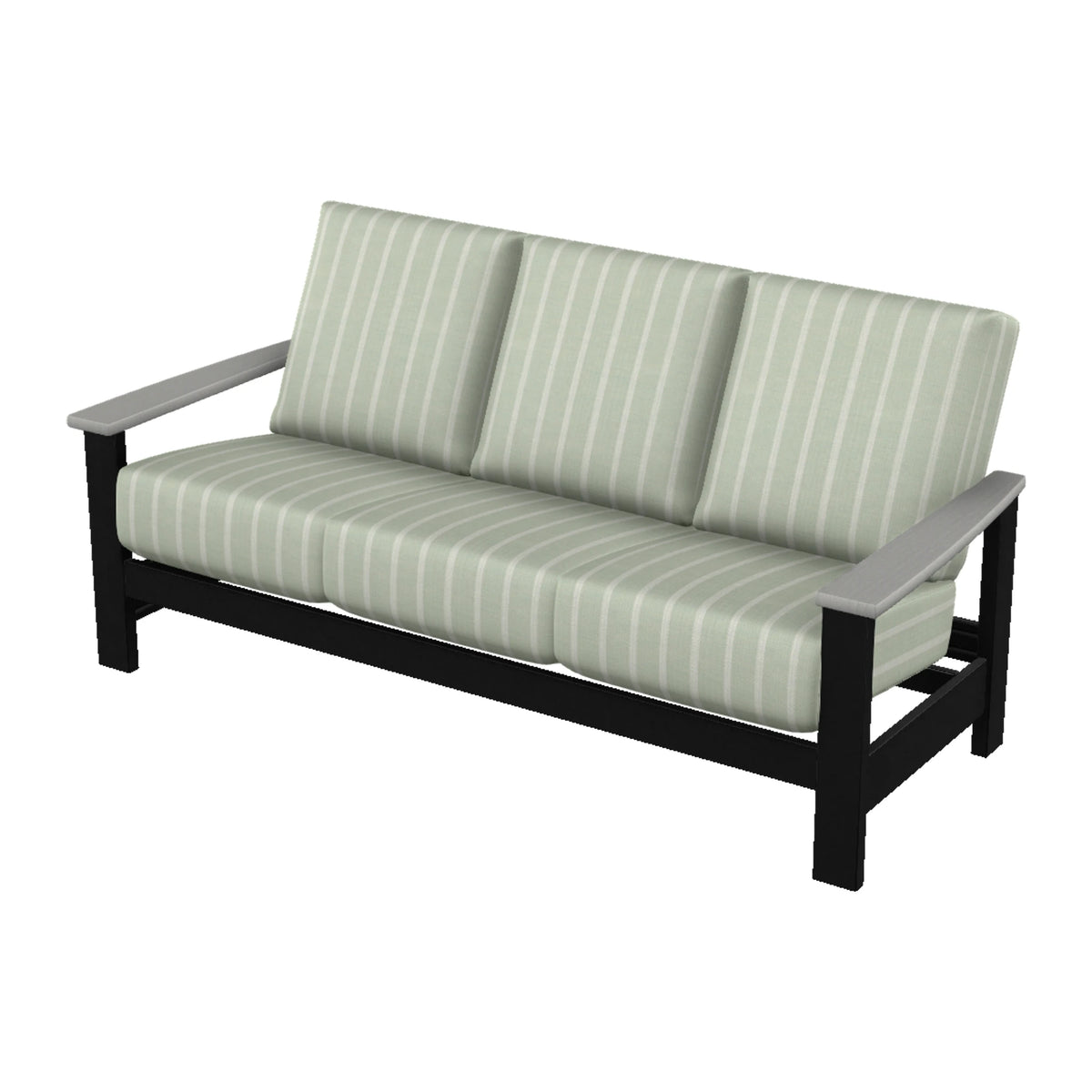 Leeward Cushion Sofa — Black MGP / Cape Grey Accents
