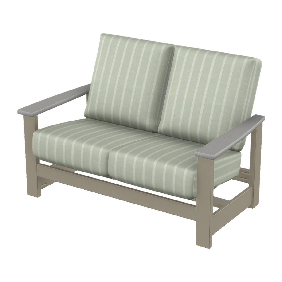 Leeward Cushion Loveseat w/ Hidden Motion — Storm MGP / Cape Grey Accents