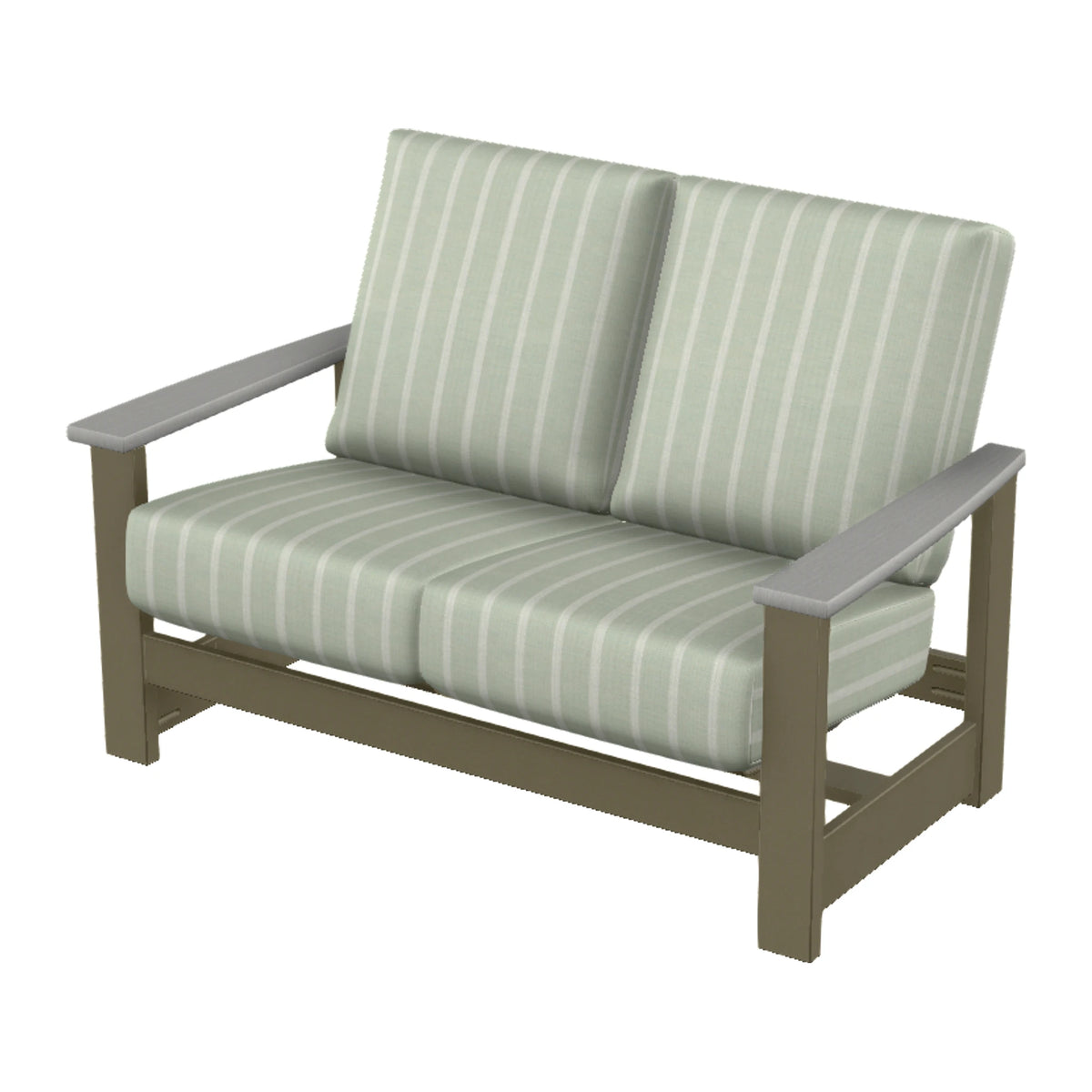 Leeward Cushion Loveseat w/ Hidden Motion — Beachwood MGP / Cape Grey Accents