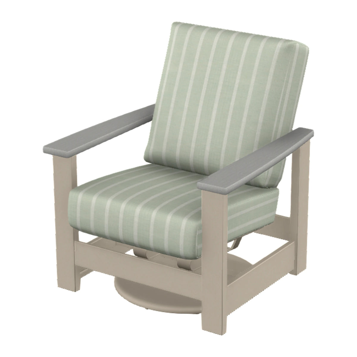 Leeward Cushion Swivel Rocker w/ Hidden Motion — Desert Sand MGP / Cape Grey Accents