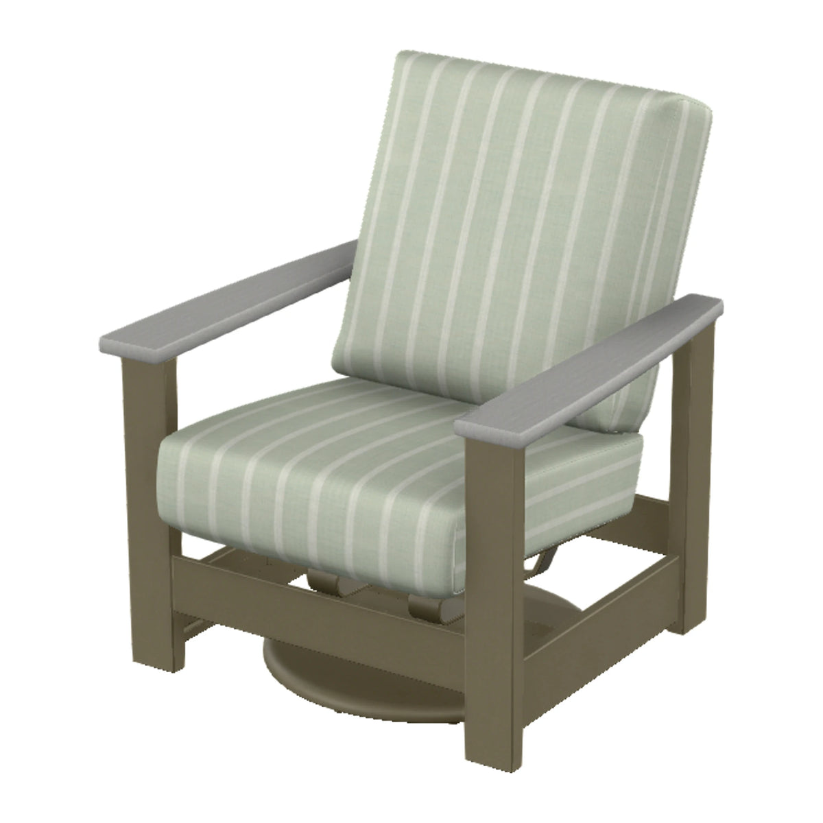 Leeward Cushion Swivel Rocker w/ Hidden Motion — Beachwood MGP / Cape Grey Accents