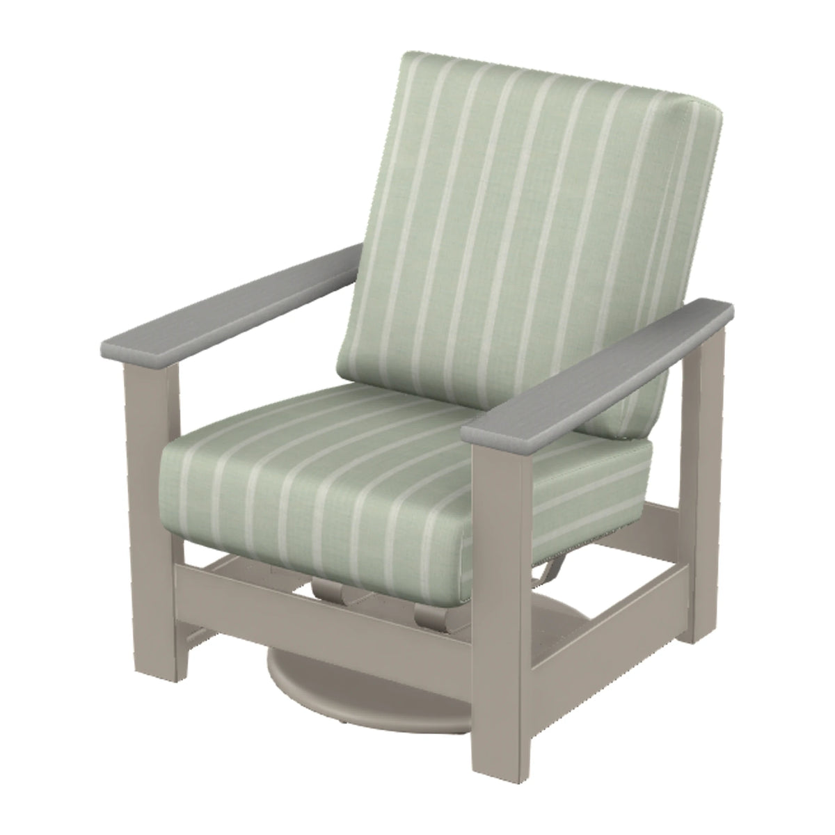 Leeward Cushion Swivel Rocker w/ Hidden Motion — Warm Grey MGP / Cape Grey Accents