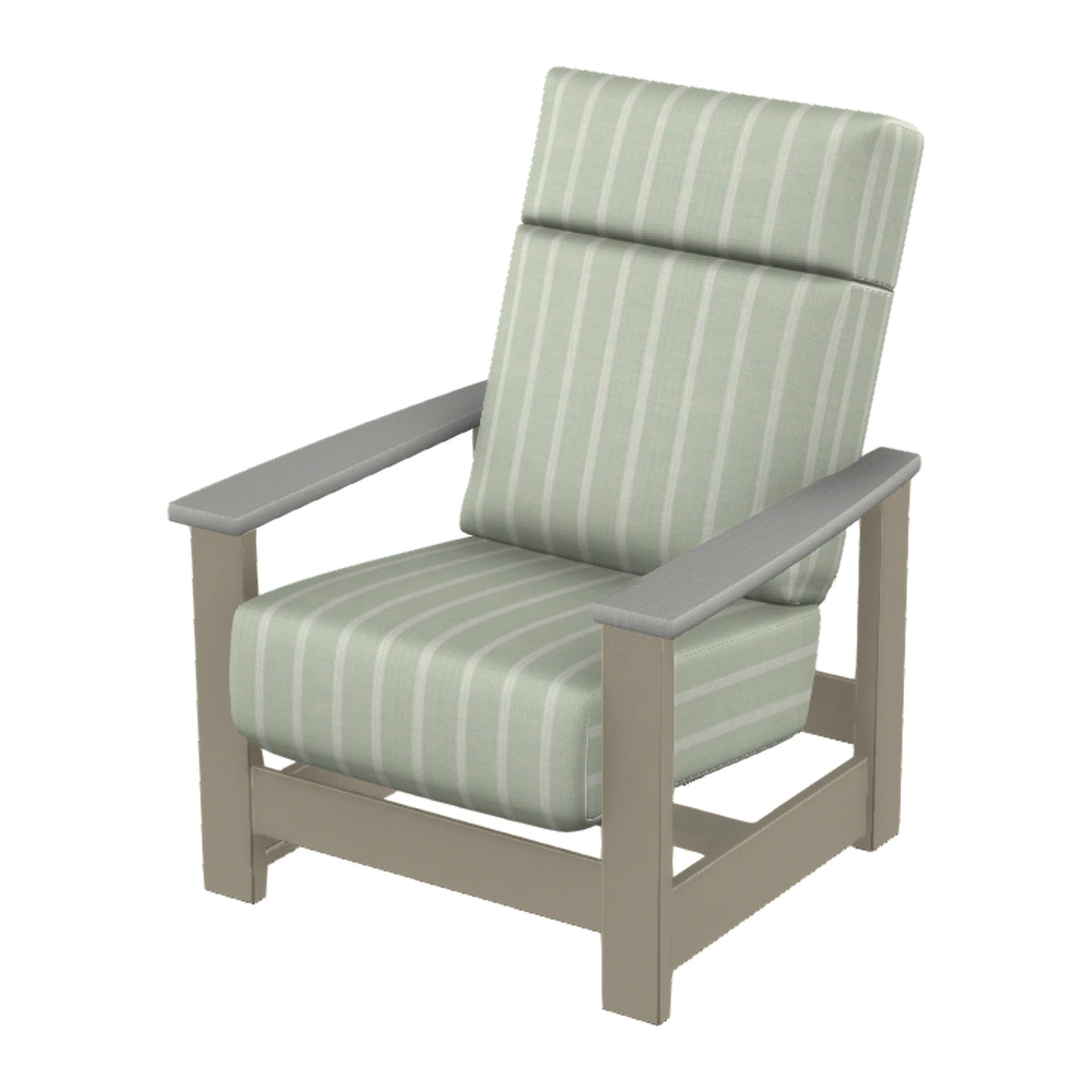 Leeward Cushion Supreme Armchair w/ Hidden Motion — Storm MGP / Cape Grey Accents