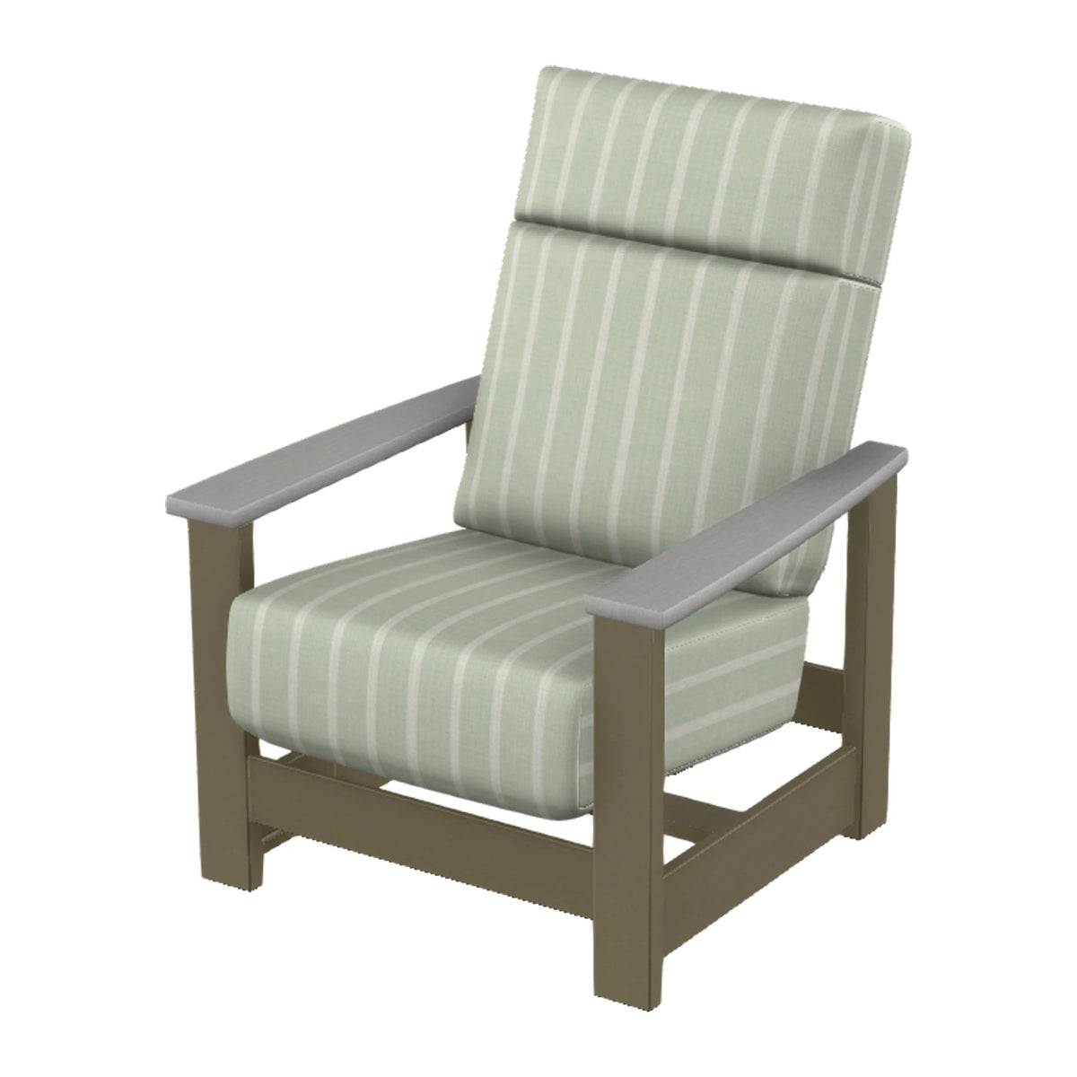 Leeward Cushion Supreme Armchair w/ Hidden Motion — Beachwood MGP / Cape Grey Accents