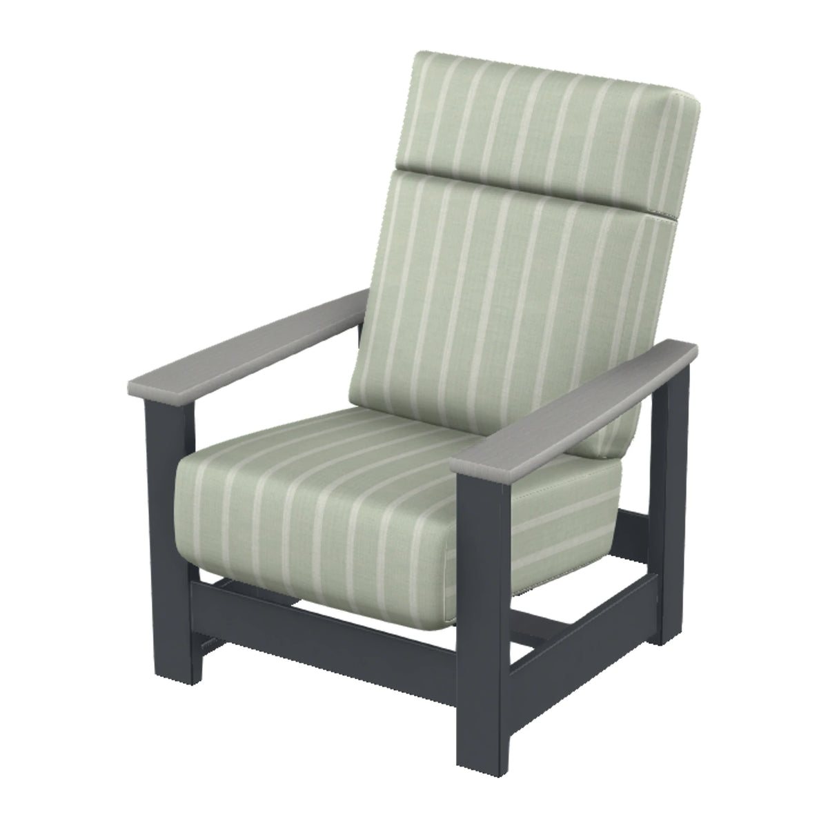Leeward Cushion Supreme Armchair w/ Hidden Motion — Classic Graphite MGP / Cape Grey Accents