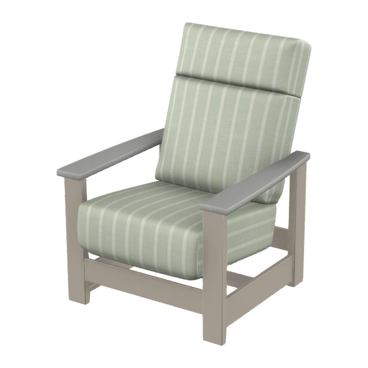 Leeward Cushion Supreme Armchair w/ Hidden Motion — Warm Grey MGP / Cape Grey Accents