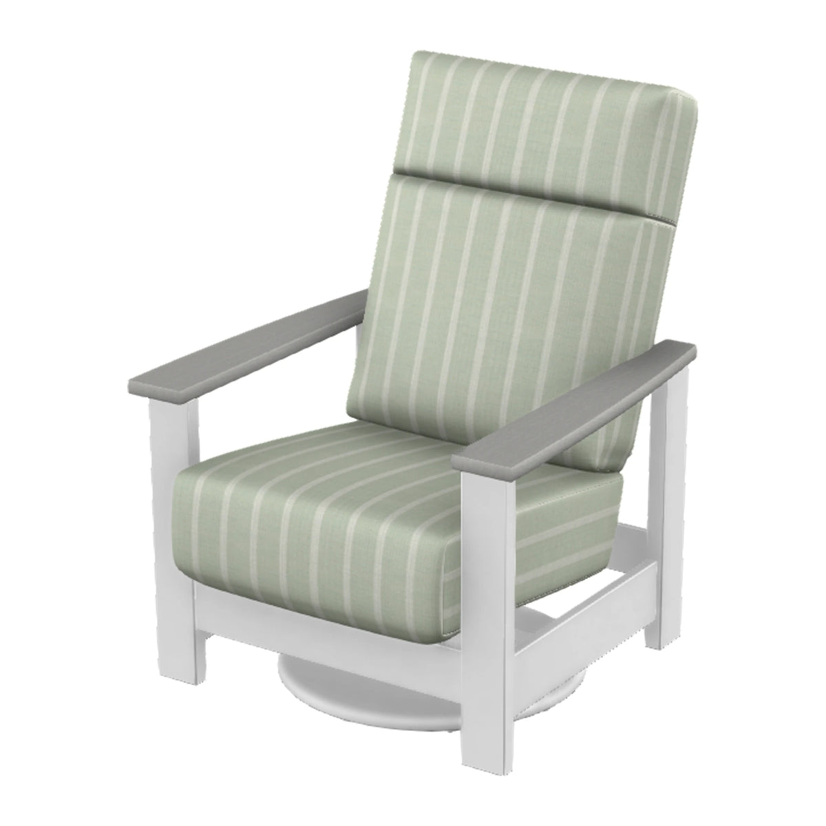Leeward Cushion Supreme Swivel Rocker — Snow MGP / Cape Grey Accents