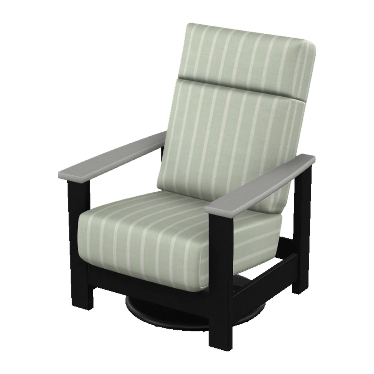 Leeward Cushion Supreme Swivel Rocker — Black MGP / Cape Grey Accents