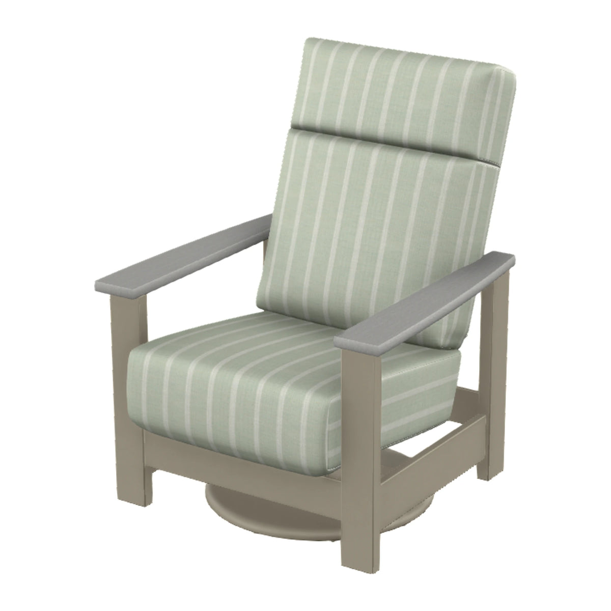 Leeward Cushion Supreme Swivel Rocker — Storm MGP / Cape Grey Accents