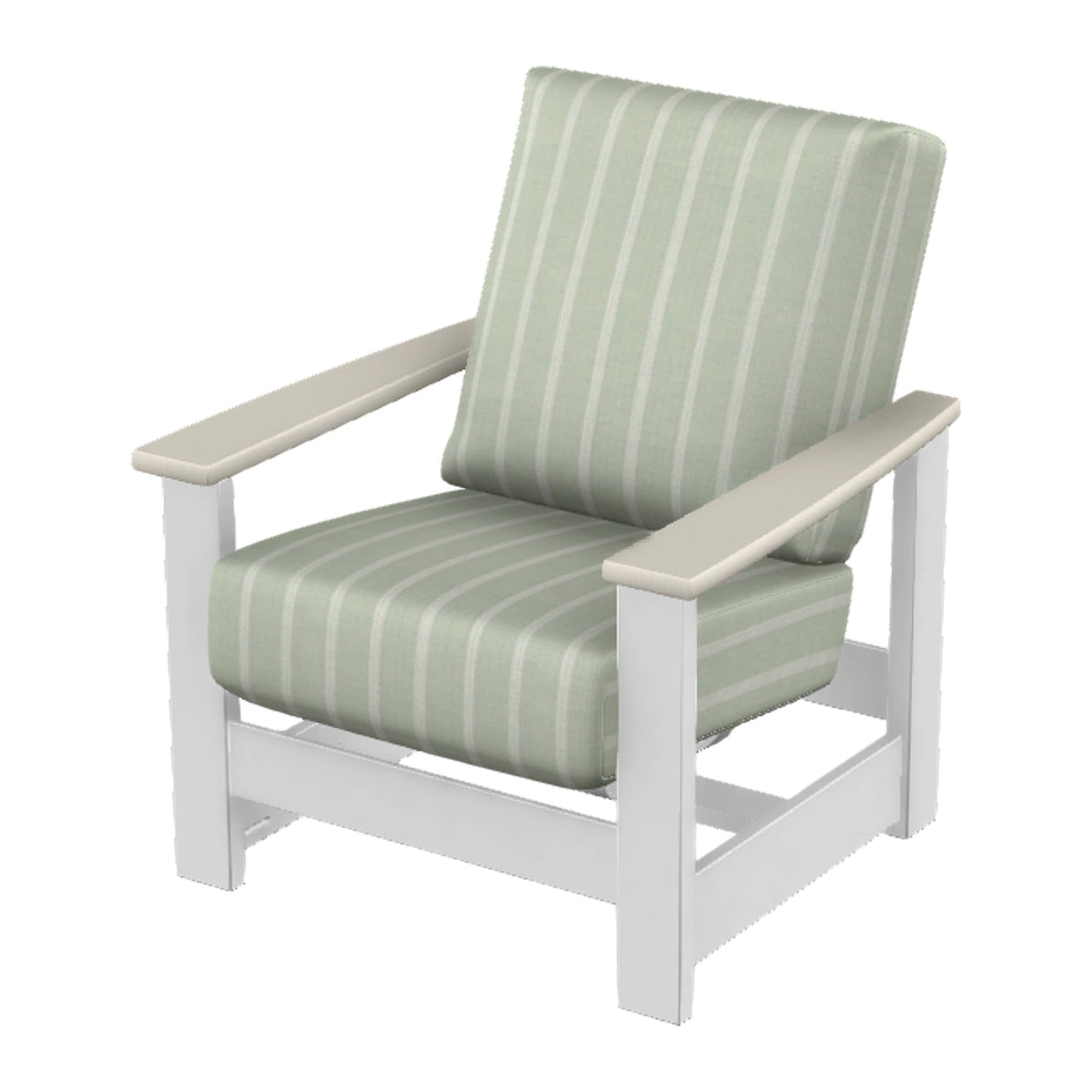 Leeward Cushion Armchair w/ Hidden Motion — Snow MGP / Laguna Accents