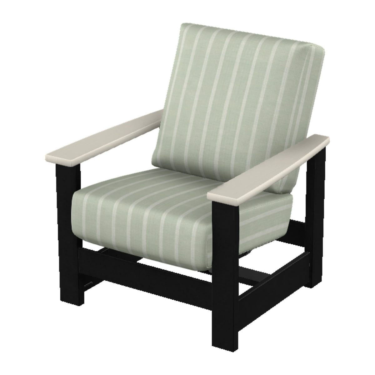 Leeward Cushion Armchair w/ Hidden Motion — Black MGP / Laguna Accents