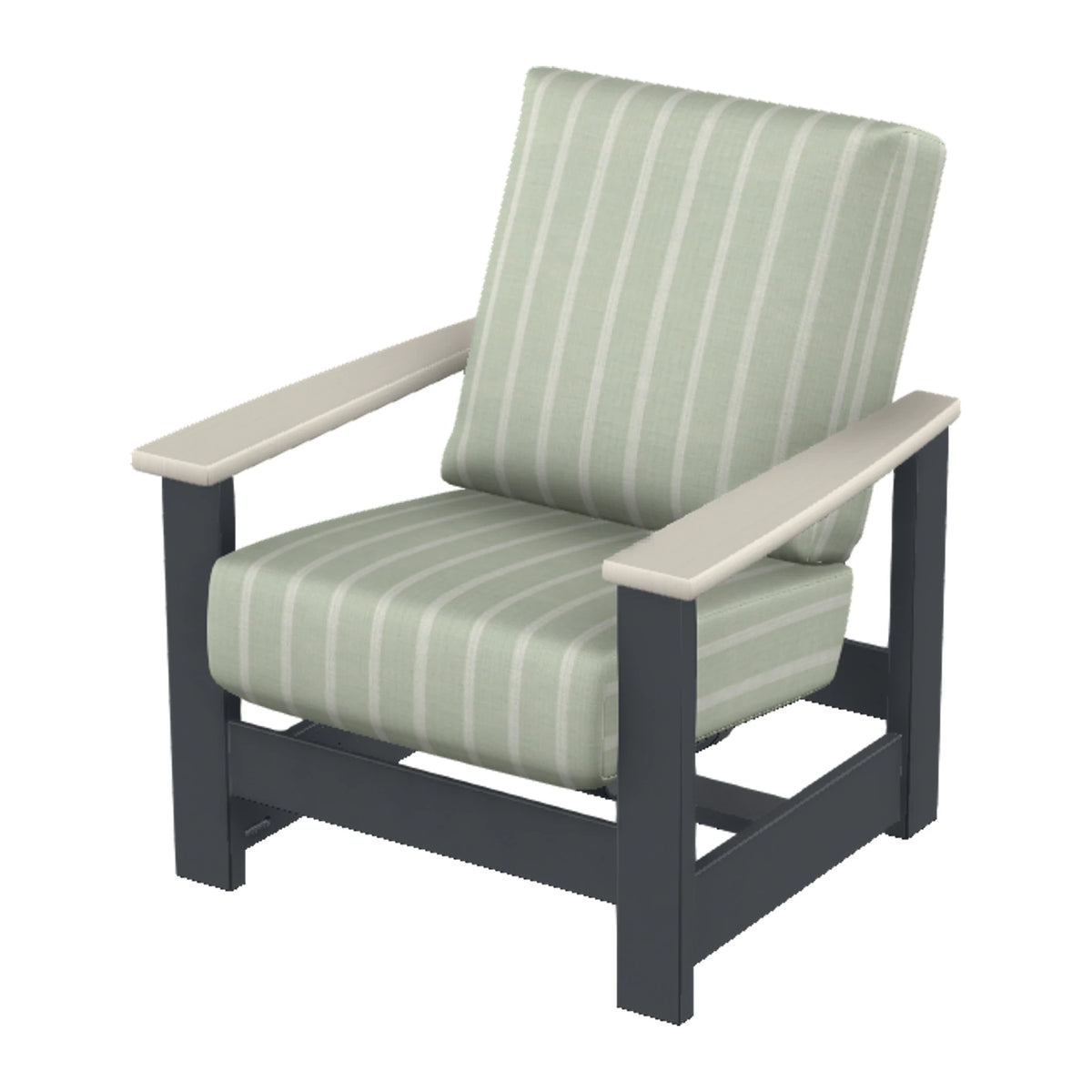 Leeward Cushion Armchair w/ Hidden Motion — Classic Graphite MGP / Laguna Accents