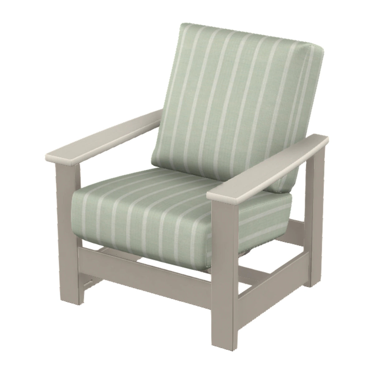 Leeward Cushion Armchair w/ Hidden Motion — Warm Grey MGP / Laguna Accents