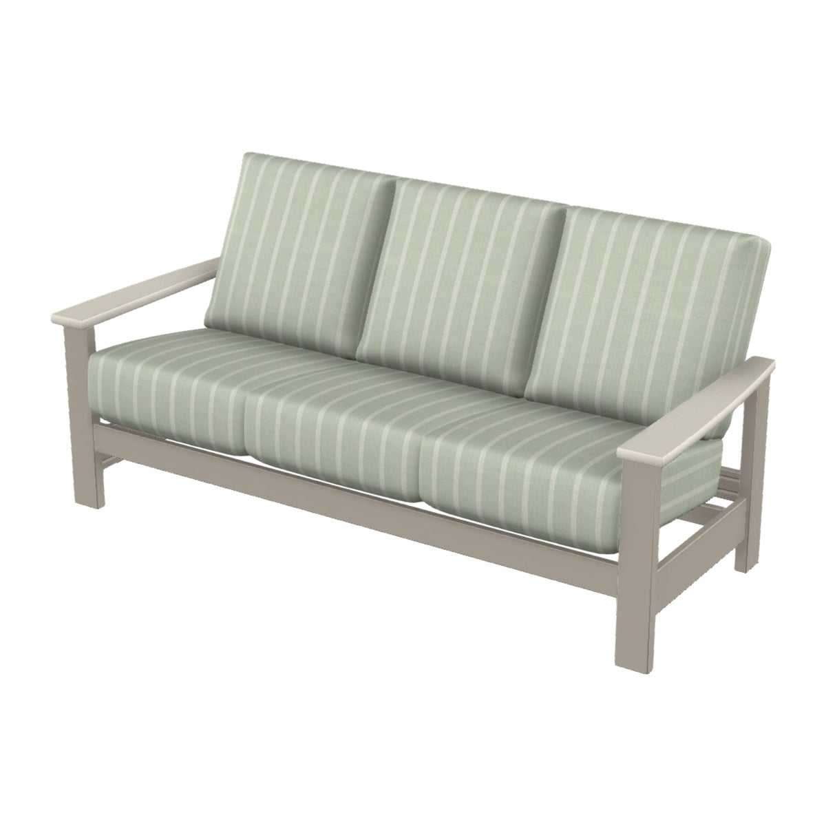 Leeward Cushion Sofa — Warm Grey MGP / Laguna Accents
