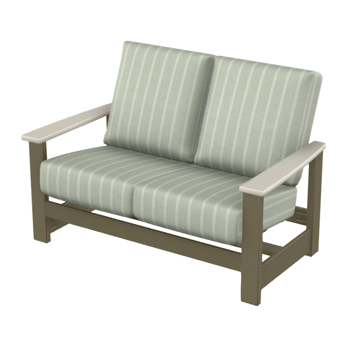 Leeward Cushion Loveseat w/ Hidden Motion — Beachwood MGP / Laguna Accents