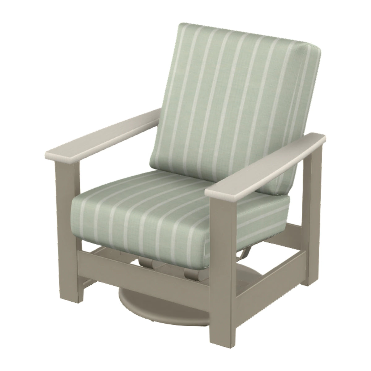 Leeward Cushion Swivel Rocker w/ Hidden Motion — Storm MGP / Laguna Accents
