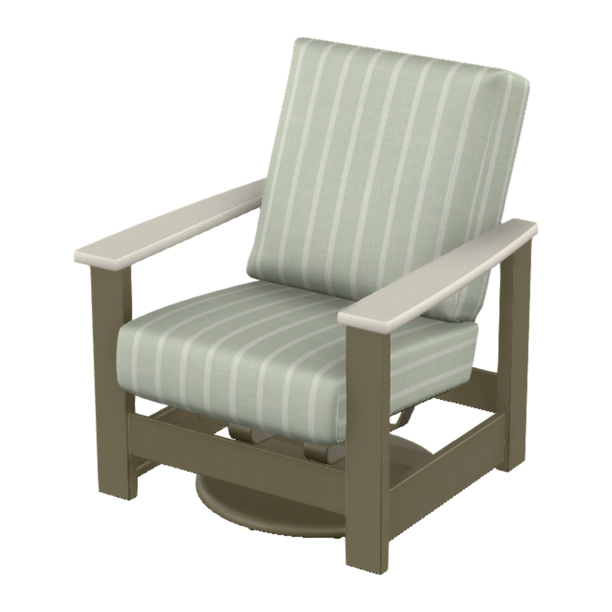 Leeward Cushion Swivel Rocker w/ Hidden Motion — Beachwood MGP / Laguna Accents