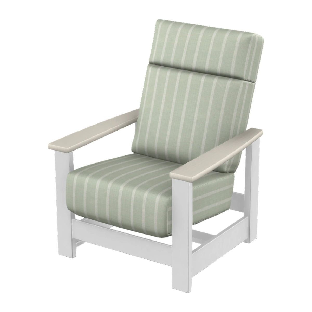 Leeward Cushion Supreme Armchair w/ Hidden Motion — Snow MGP / Laguna Accents