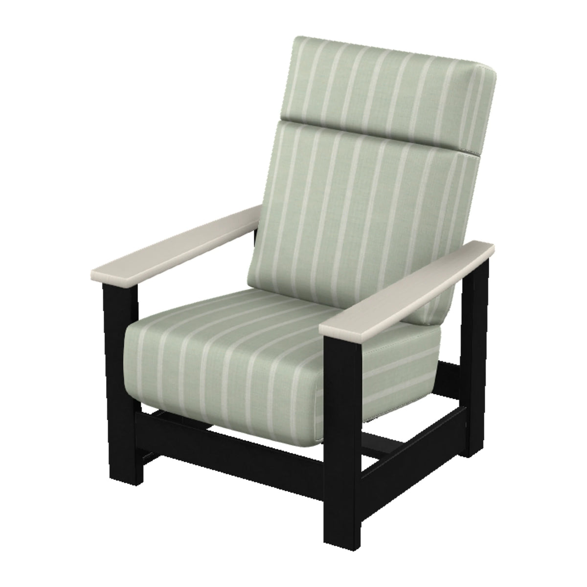 Leeward Cushion Supreme Armchair w/ Hidden Motion — Black MGP / Laguna Accents