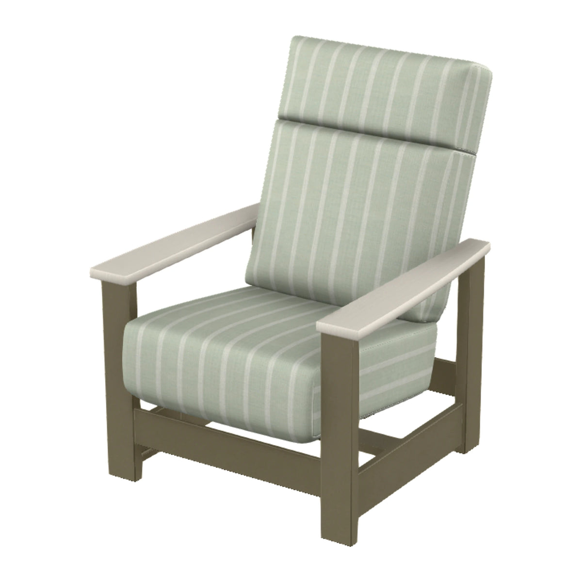 Leeward Cushion Supreme Armchair w/ Hidden Motion — Beachwood MGP / Laguna Accents