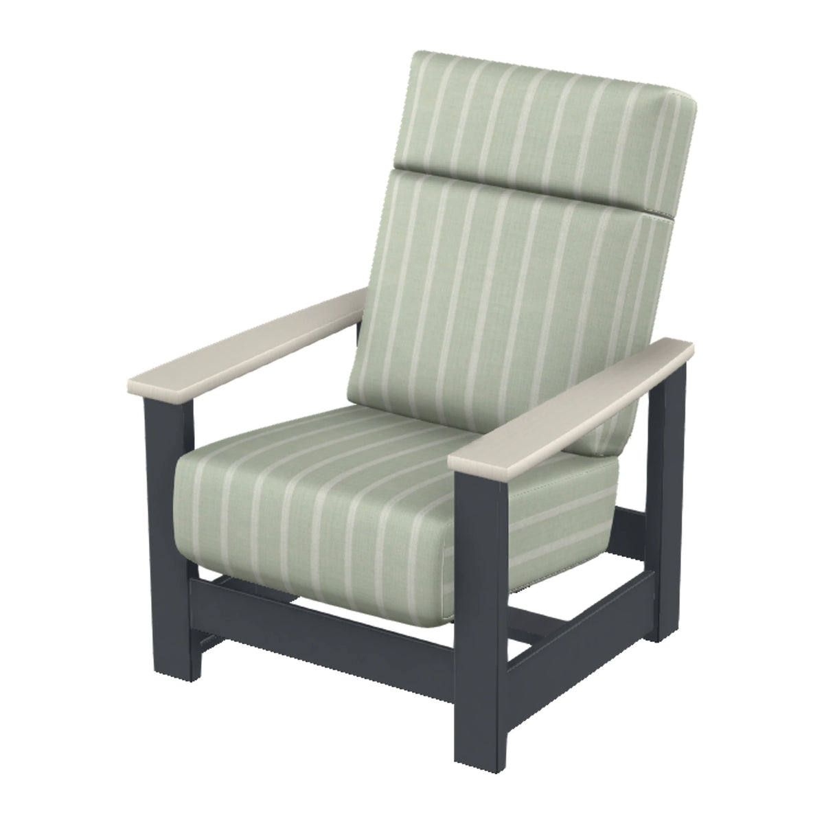 Leeward Cushion Supreme Armchair w/ Hidden Motion — Classic Graphite MGP / Laguna Accents