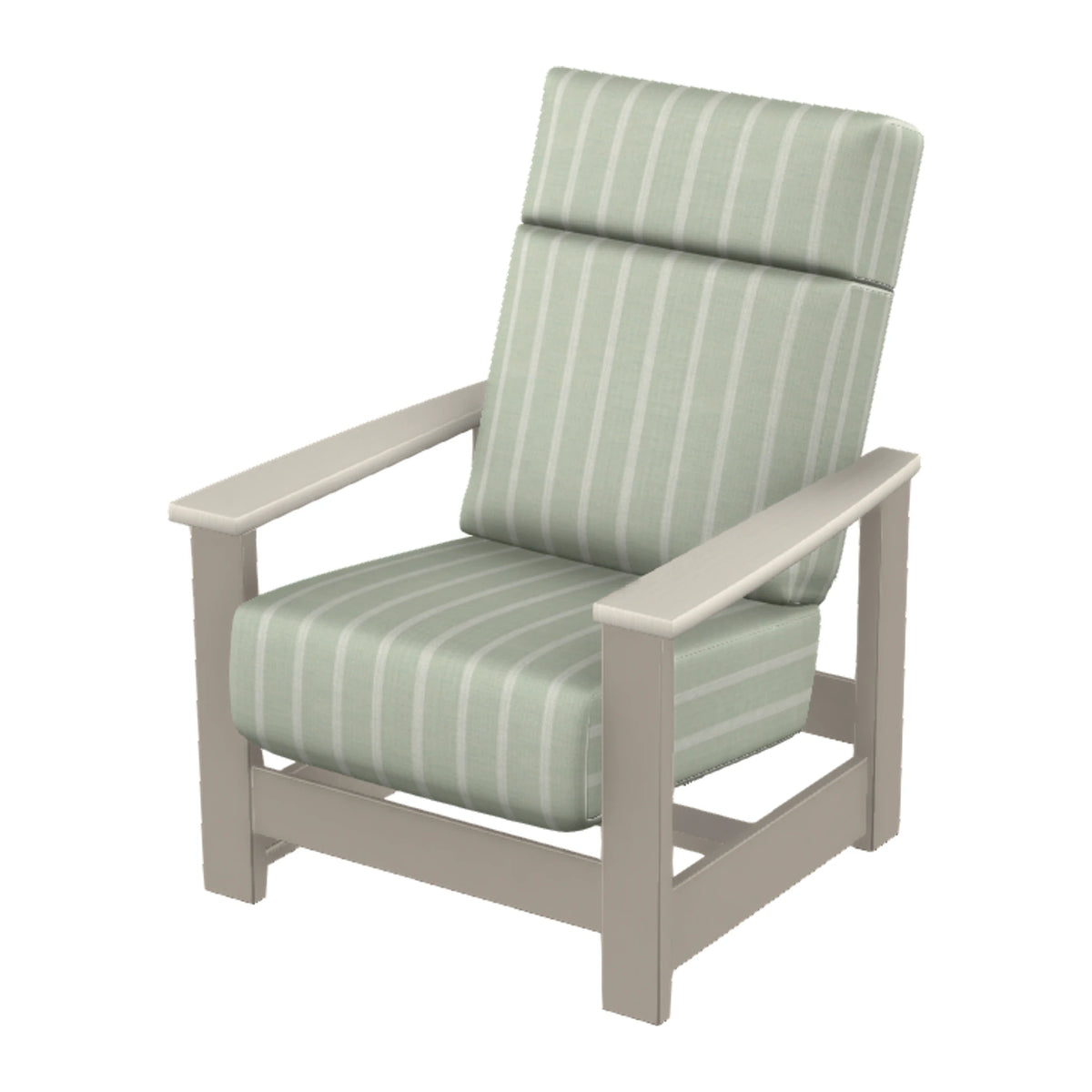 Leeward Cushion Supreme Armchair w/ Hidden Motion — Warm Grey MGP / Laguna Accents