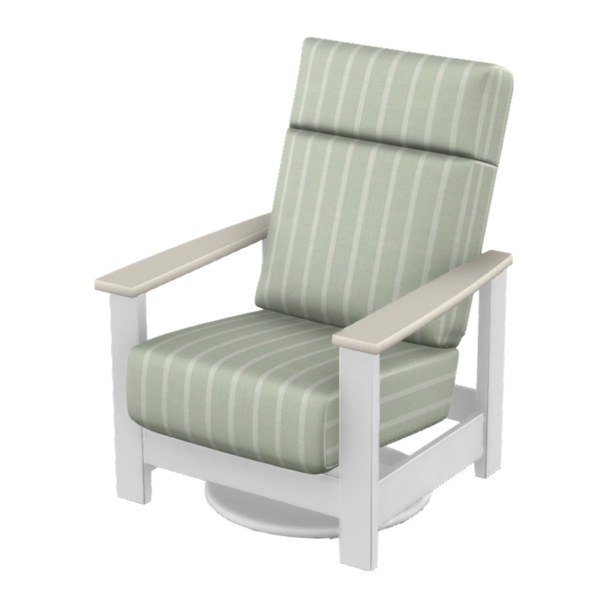 Leeward Cushion Supreme Swivel Rocker — Snow MGP / Laguna Accents