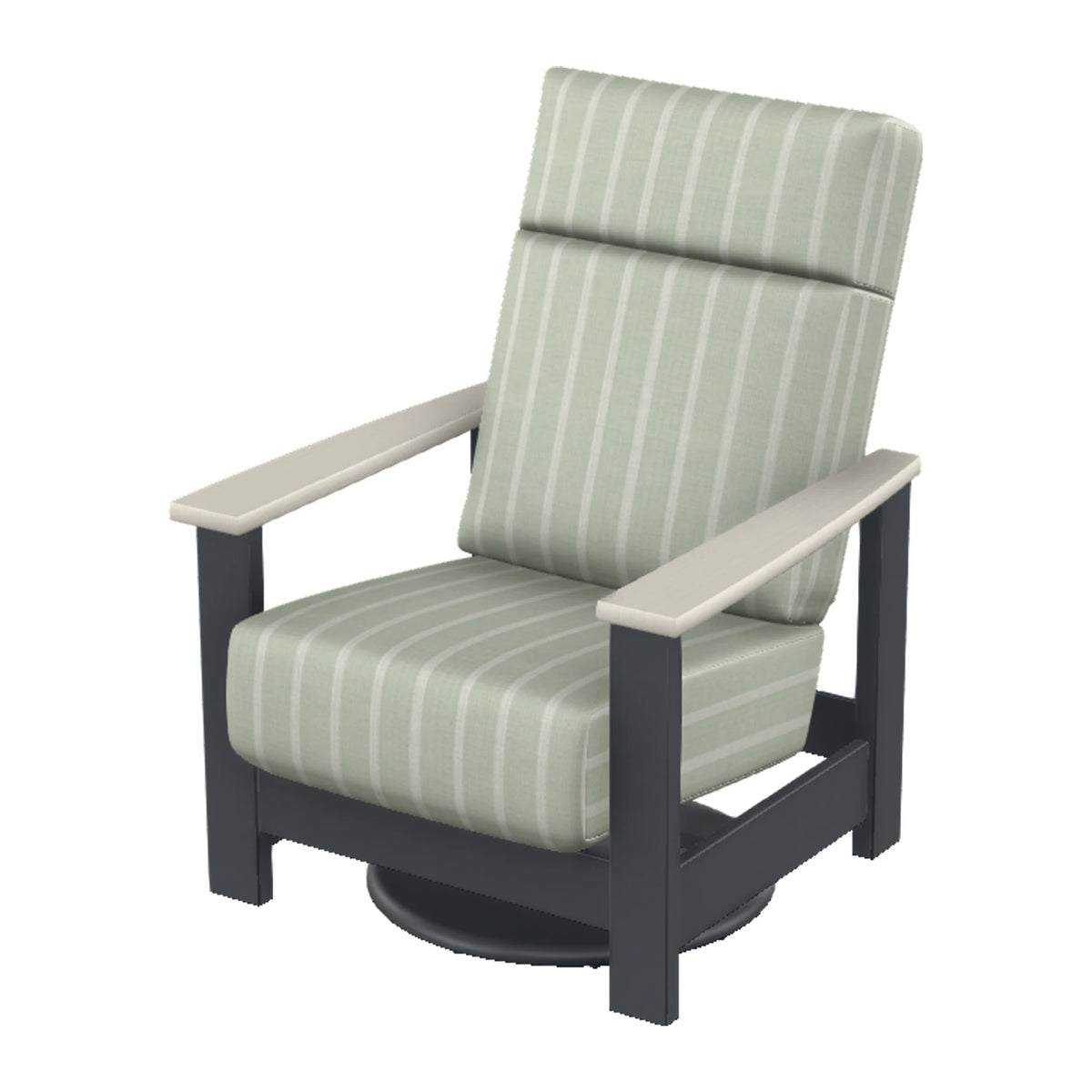 Leeward Cushion Supreme Swivel Rocker — Classic Graphite MGP / Laguna Accents