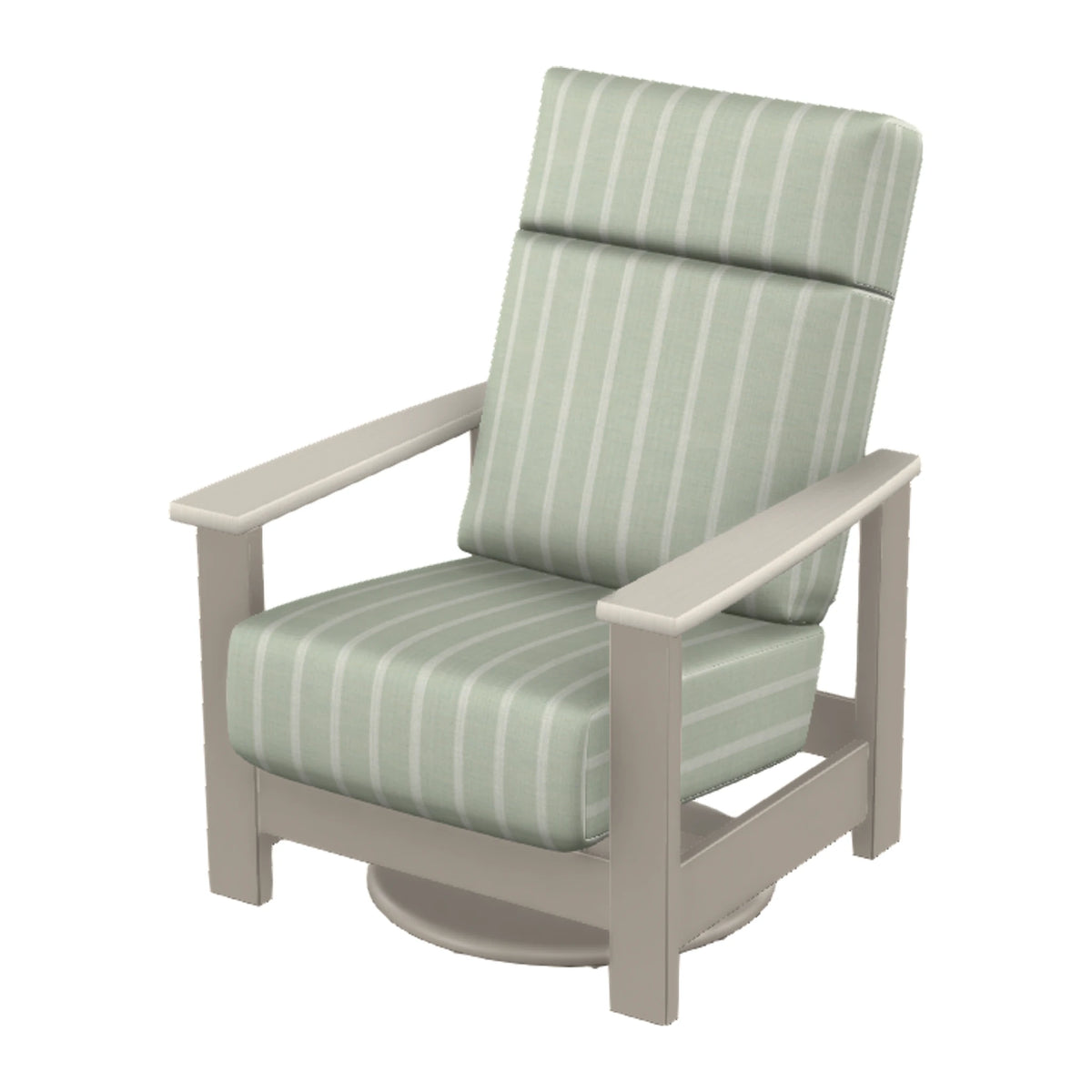 Leeward Cushion Supreme Swivel Rocker — Warm Grey MGP / Laguna Accents