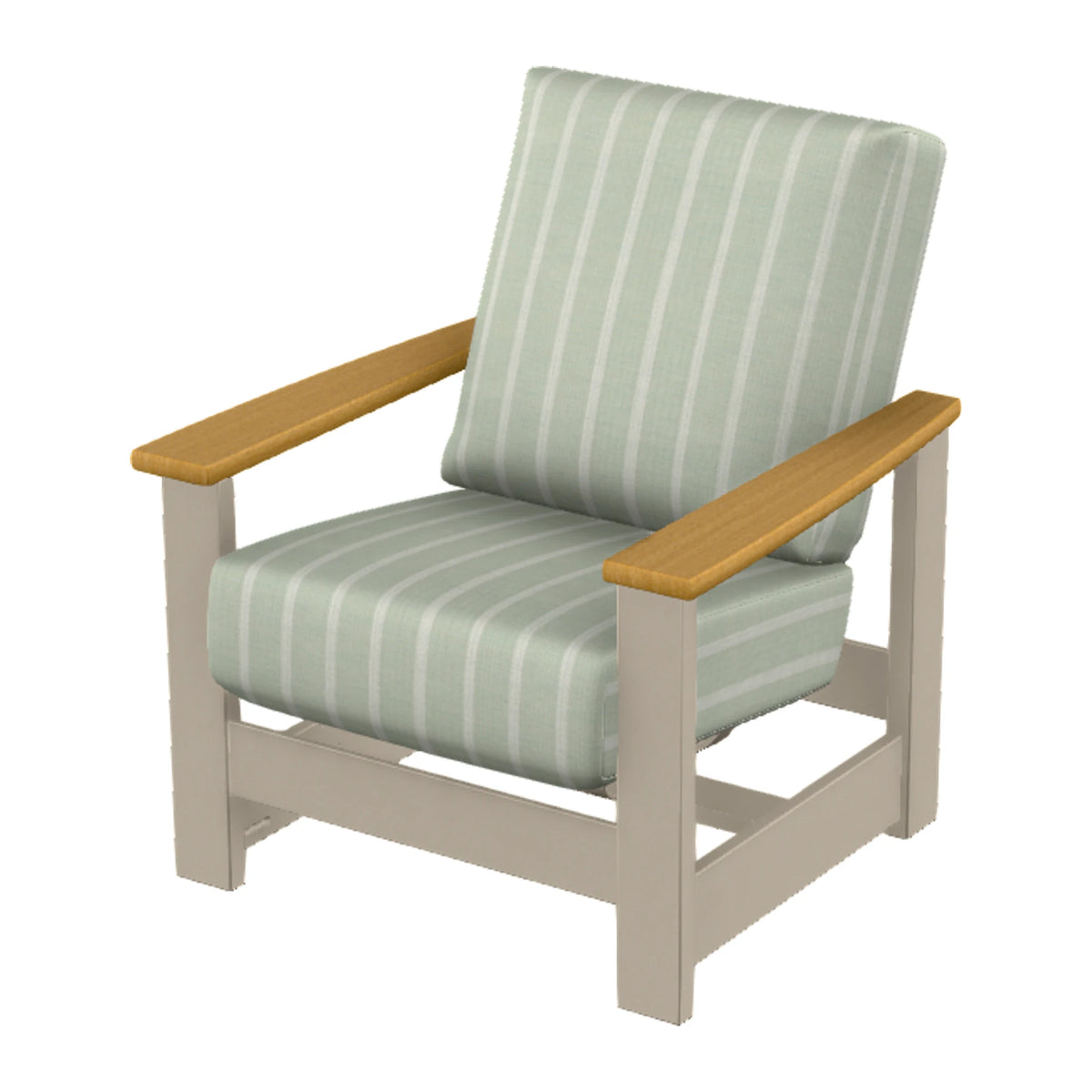 Leeward Cushion Armchair w/ Hidden Motion — Desert Sand MGP / Teak Accents