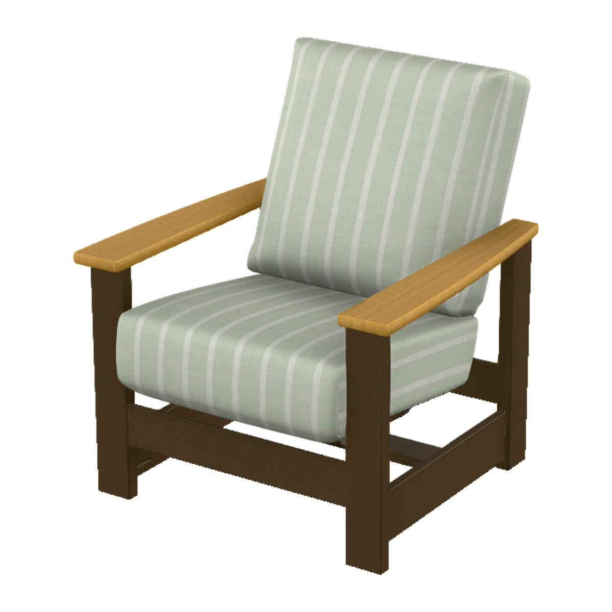 Leeward Cushion Armchair w/ Hidden Motion — Kona MGP / Teak Accents