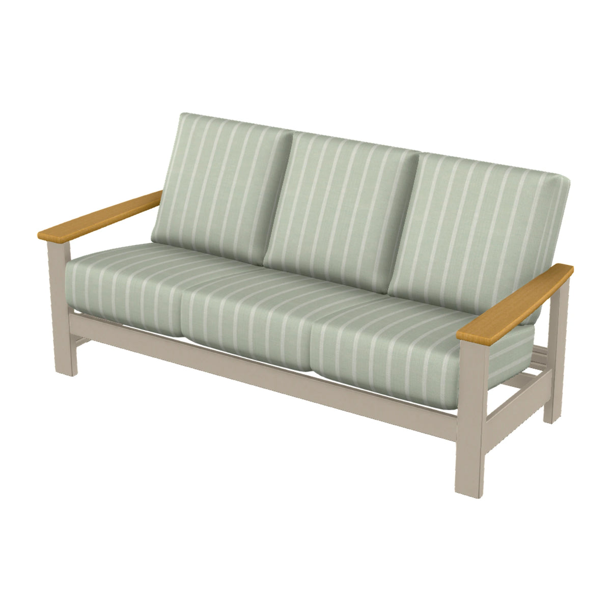 Leeward Cushion Sofa — Desert Sand MGP / Teak Accents