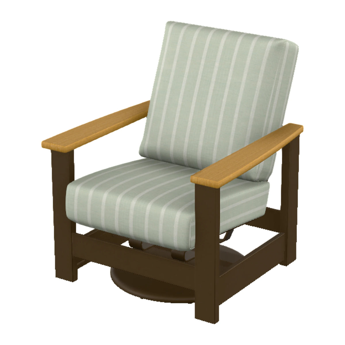 Leeward Cushion Swivel Rocker w/ Hidden Motion — Kona MGP / Teak Accents