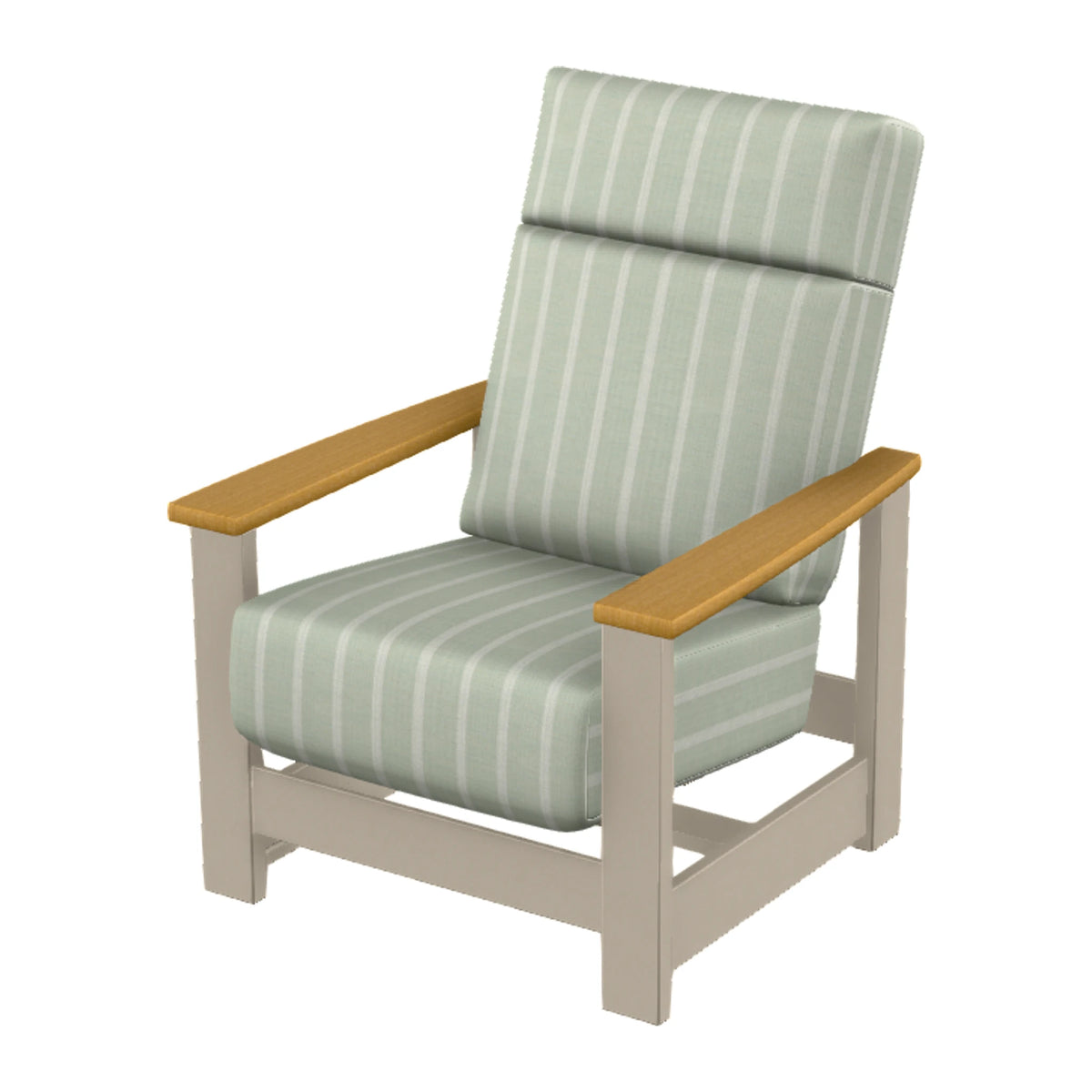 Leeward Cushion Supreme Armchair w/ Hidden Motion — Desert Sand MGP / Teak Accents