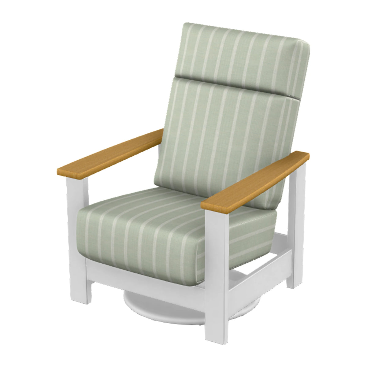 Leeward Cushion Supreme Swivel Rocker — Snow MGP / Teak Accents