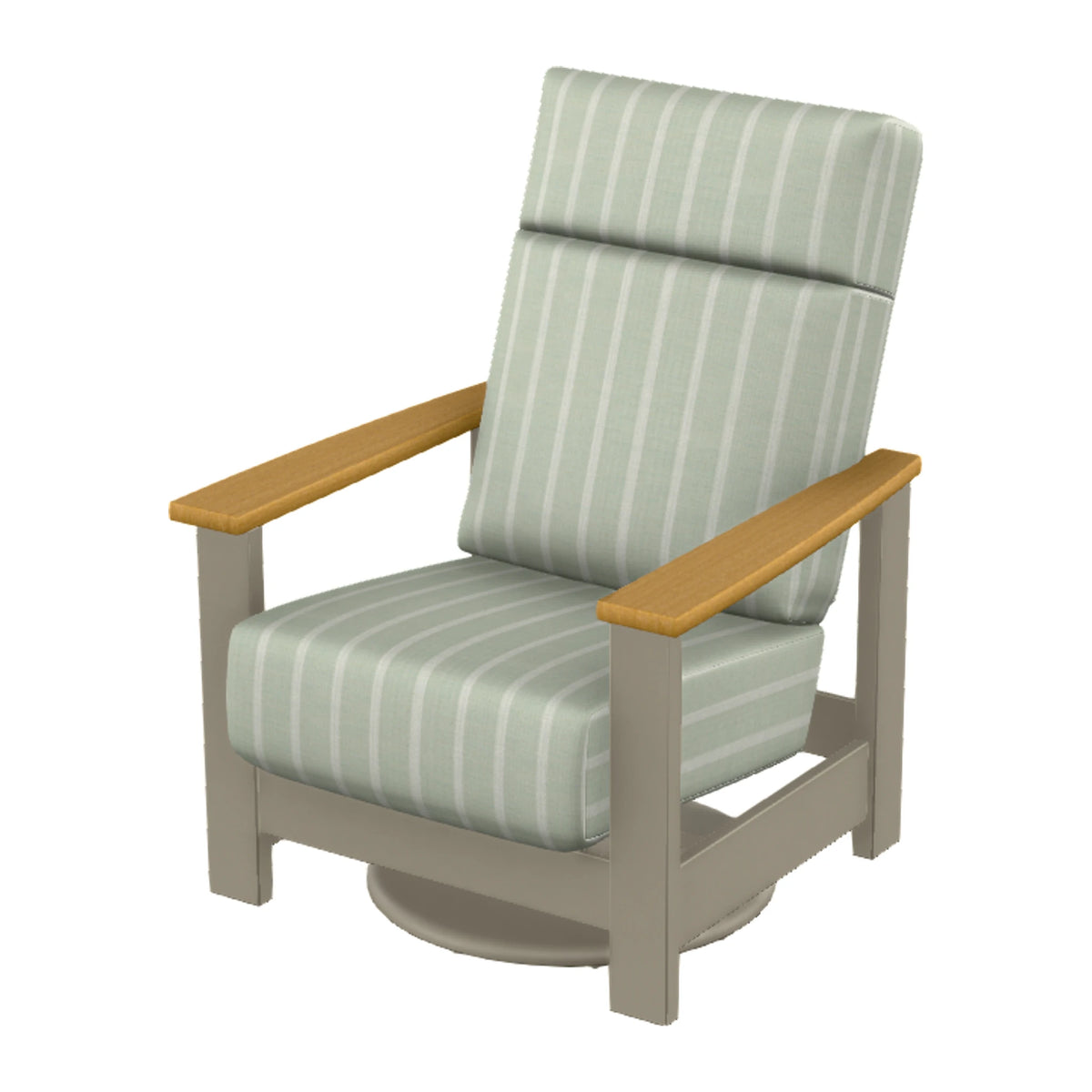Leeward Cushion Supreme Swivel Rocker — Storm MGP / Teak Accents