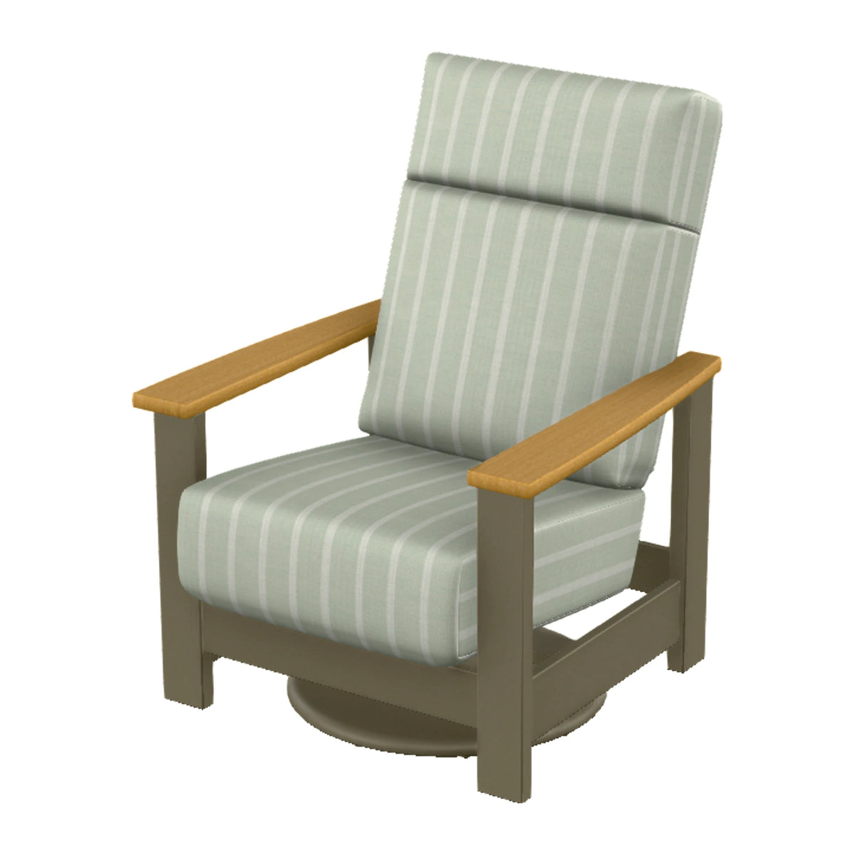 Leeward Cushion Supreme Swivel Rocker — Beachwood MGP / Teak Accents