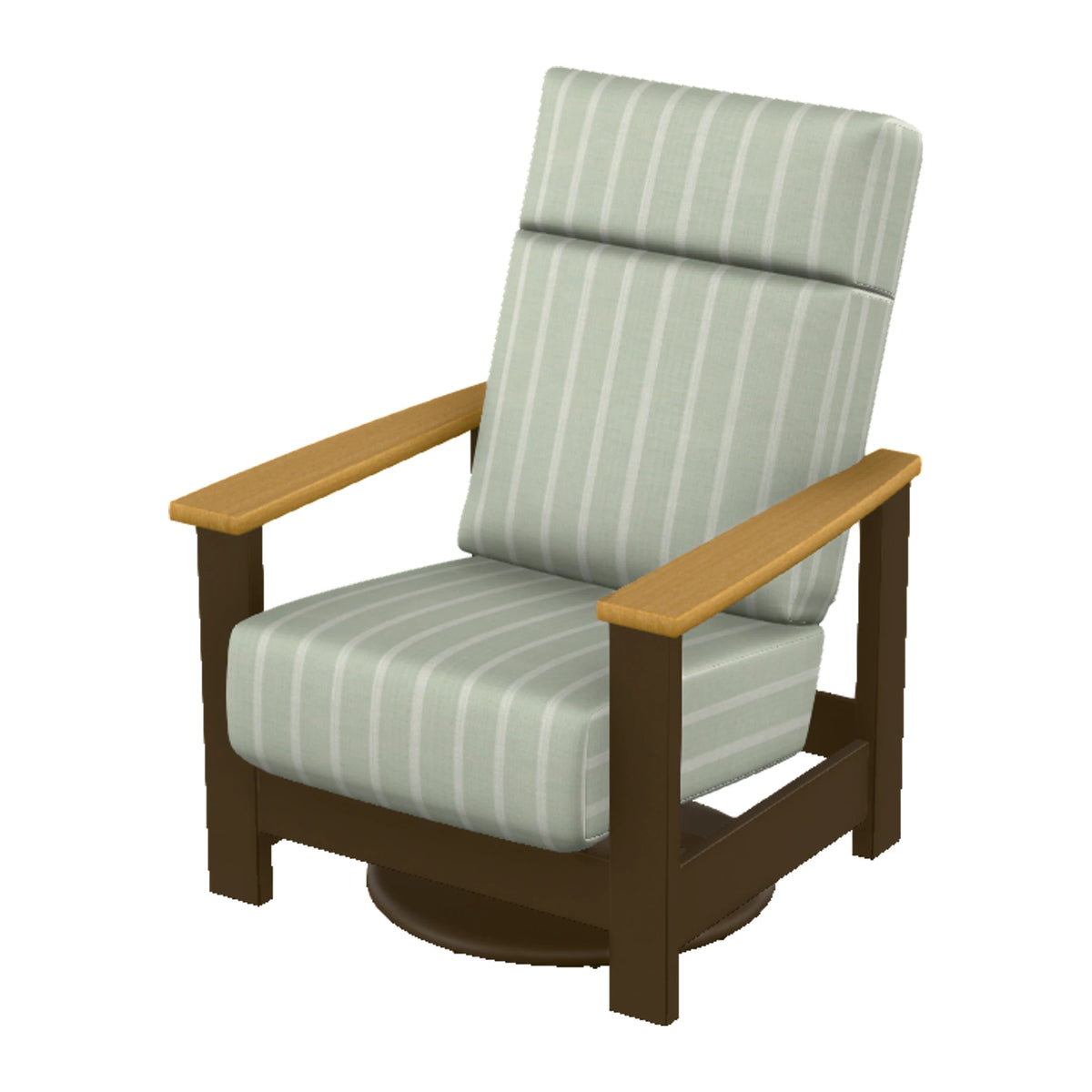 Leeward Cushion Supreme Swivel Rocker — Kona MGP / Teak Accents
