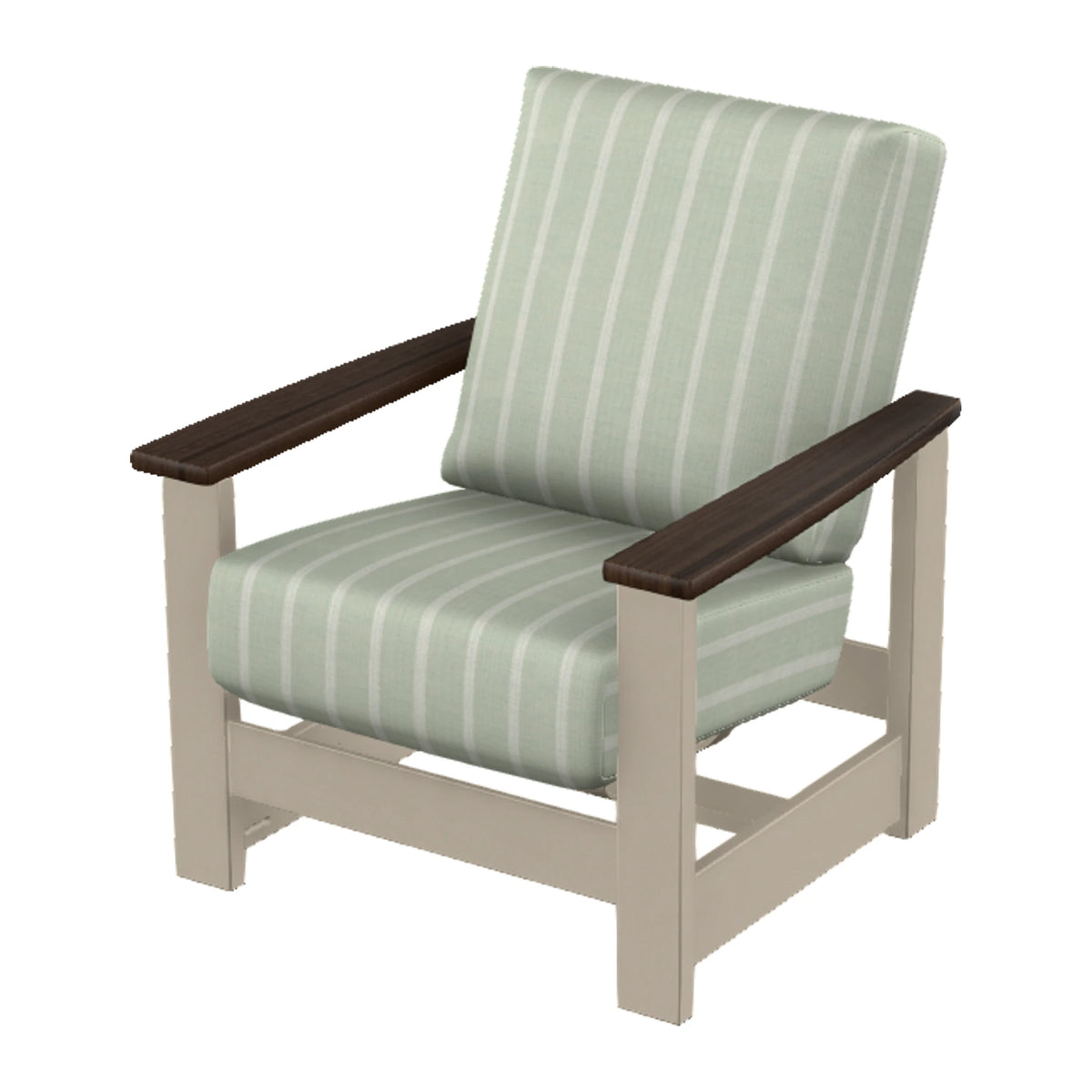 Leeward Cushion Armchair w/ Hidden Motion — Desert Sand MGP / Chestnut Accents