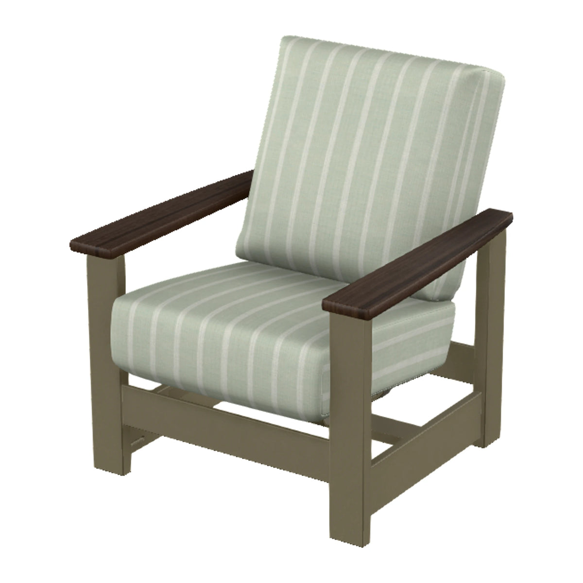 Leeward Cushion Armchair w/ Hidden Motion — Beachwood MGP / Chestnut Accents