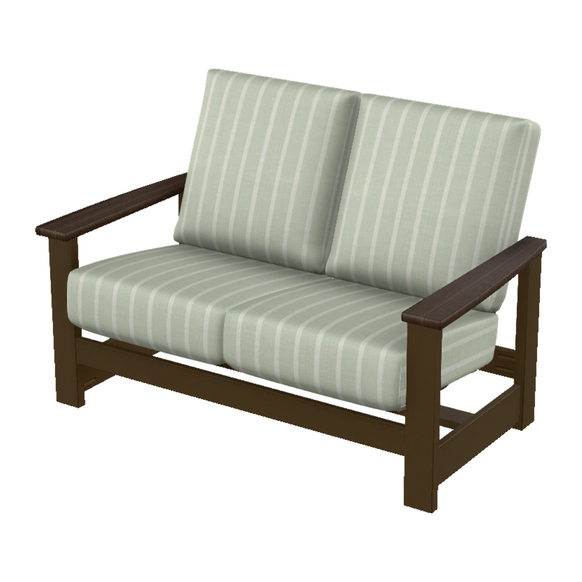 Leeward Cushion Loveseat w/ Hidden Motion — Kona MGP / Chestnut Accents