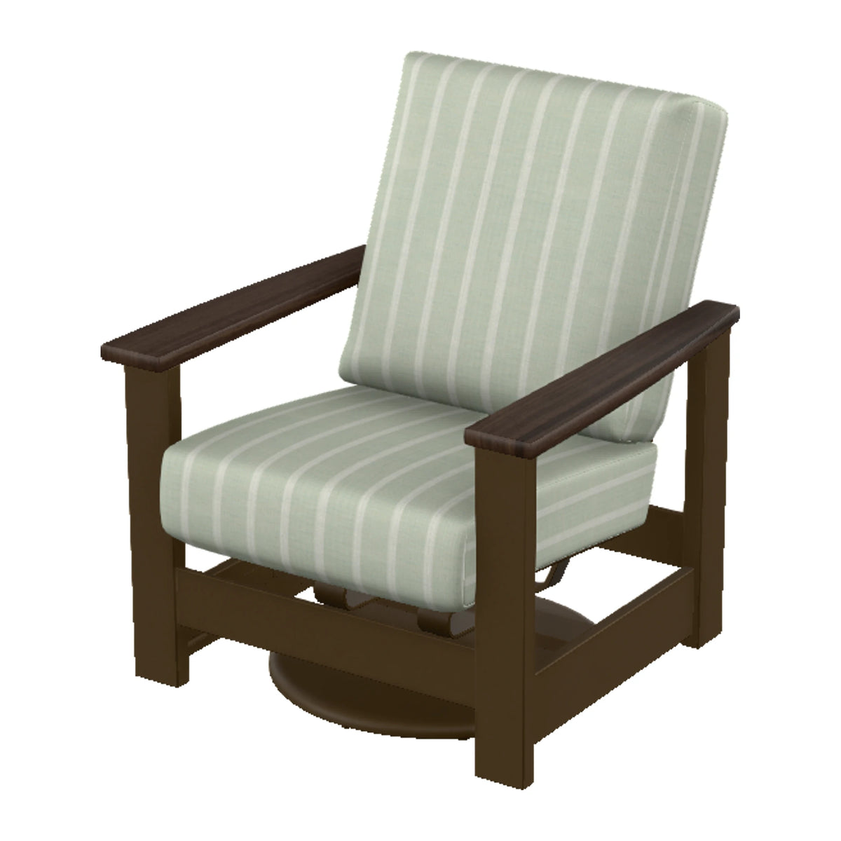 Leeward Cushion Swivel Rocker w/ Hidden Motion — Kona MGP / Chestnut Accents